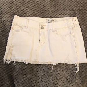Abercrombie White Jean Skirt